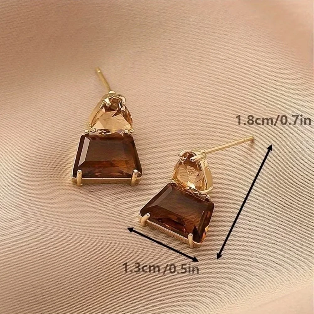 NEW❗️Elegant Gold and Brown Drop Earrings. 🤎